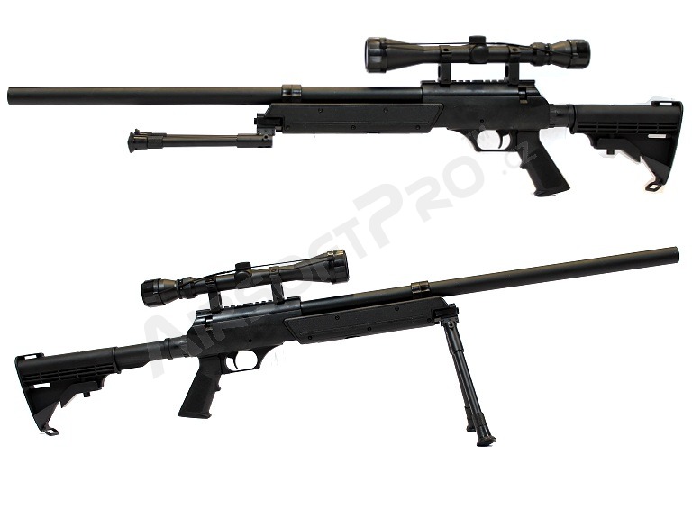 Airsoft sniper APS SR-2 (MB06D) + dvojnožka + puškohled [Well]