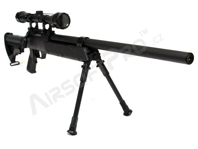 Airsoft sniper APS SR-2 (MB06D) + dvojnožka + puškohled [Well]