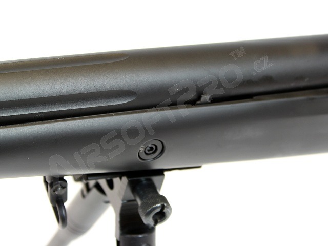Airsoft sniper MB12D + puškohled + dvojnožka - černá [Well]