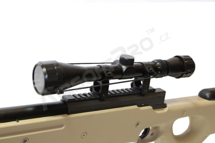 Airsoft sniper L96 (MB01C) + puškohled +dvojnožka - TAN [Well]