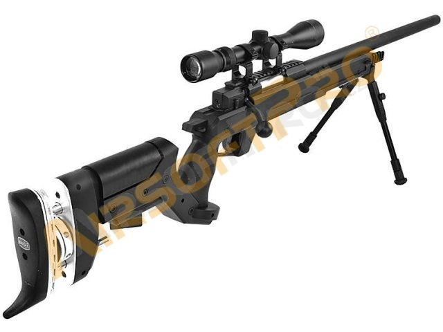Airsoft sniper MB05D (UPGRADE verze) + puškohled + dvojnožka [Well]