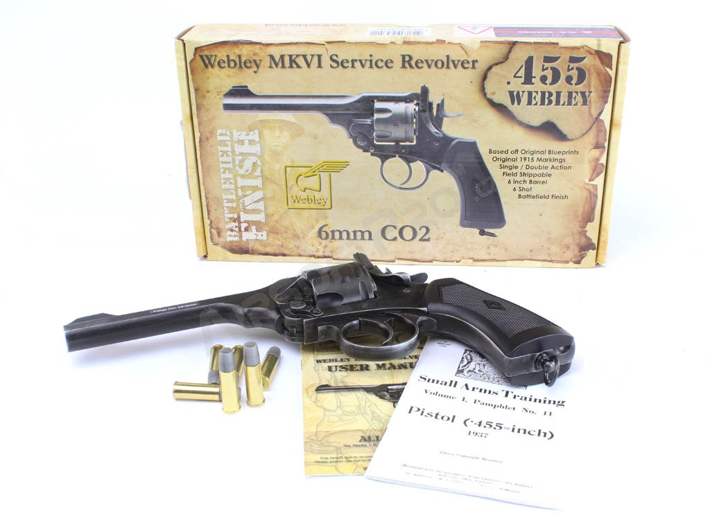 Airsoftový revolver 792W Webley Mk.VI .455 CO2 - černý s patinou [WG]