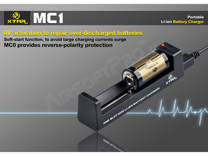 Cargador USB MC1 para batería de iones de litio [XTAR]